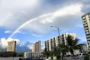 Rainbow over Salt Lake Honolulu Hawaii